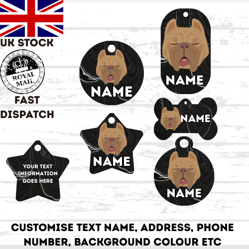 AMERICAN STAFFY TAG Dog Pet Personalise Own Photo Round, Dog Bone, Military Tag