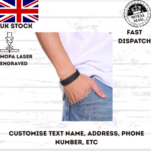 High Quality Bracelet Stainless Steel, Silicone Wristband, Steel Clasp