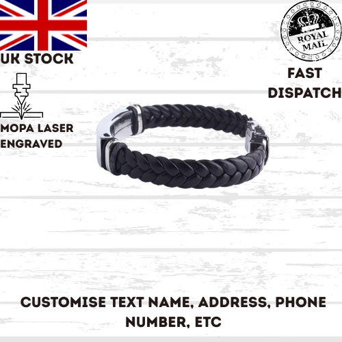 High Quality Bracelet Stainless Steel, Leather Wristband, Steel Clasp
