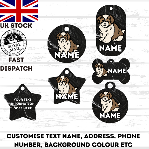AMERICAN AKITA Dog Pet Personalise Own Photo Round, Dog Bone, Military Tag