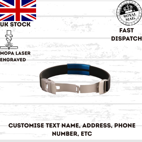 High Quality Bracelet Stainless Steel, Silicone Wristband, Steel Clasp