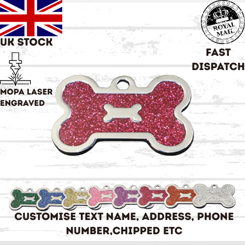 Engraved Dog Tag Personalised ID Tags Name BONE Pet Cat Tags Animal Cat Collar