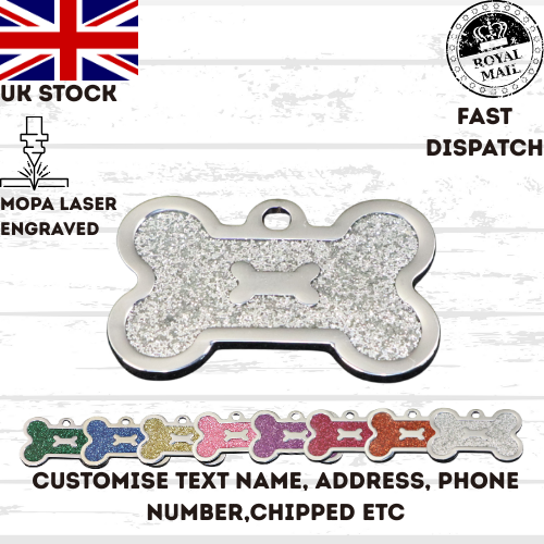 Engraved Dog Tag Personalised ID Tags Name BONE Pet Cat Tags Animal Cat Collar