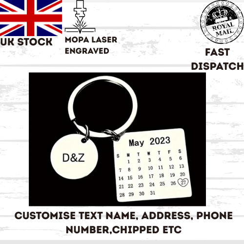 Calendar Keychain Couples Wedding Anniversary Special Occasion