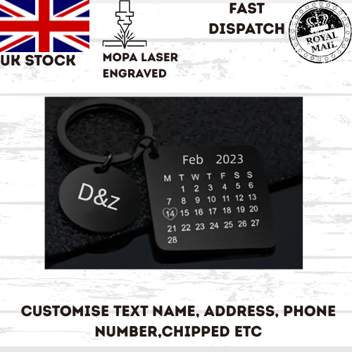 Calendar Keychain Couples Wedding Anniversary Special Occasion