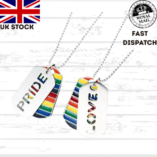 Pride Necklace LGBTQ+ Stainless steel gay lesbian love rainbow