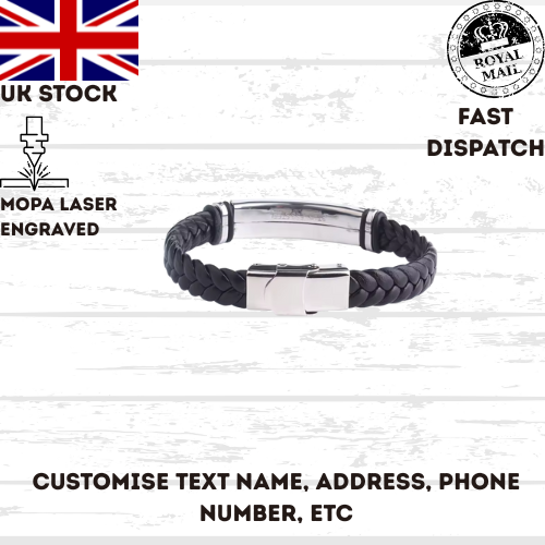 High Quality Bracelet Stainless Steel, Leather Wristband, Steel Clasp