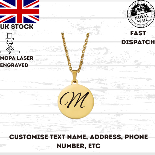 45cm Necklace Chain Round Disc Personalised Gift For Her
