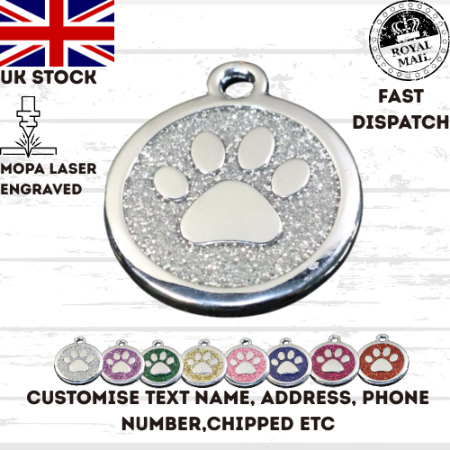 Engraved Dog Tag Personalised ID Tags Name Disc Pet Cat Tags Animal Cat Collar