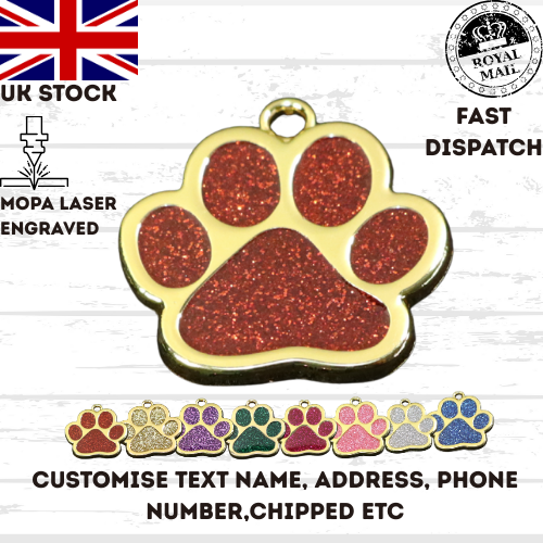 Engraved Dog Tag Personalised ID Tags Name PAW Pet Cat Tags Animal Cat Collar