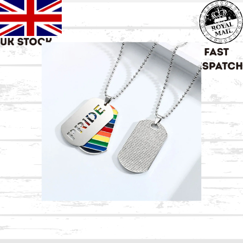 Pride Necklace LGBTQ+ Stainless steel gay lesbian love rainbow