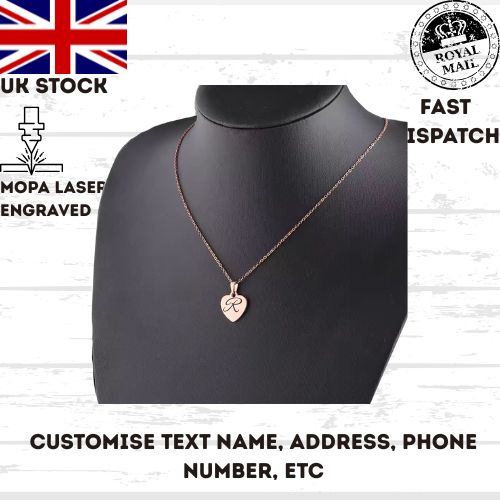 45cm Necklace Chain Round Heart Personalised Gift For Her