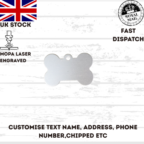 Engraved Dog Tag Personalised ID Tags Name BONE Pet Cat Tags Animal Cat Collar