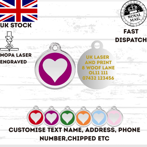 Engraved Dog Tag Personalised ID Tags Name Disc Pet Cat Tags Animal Cat Collar