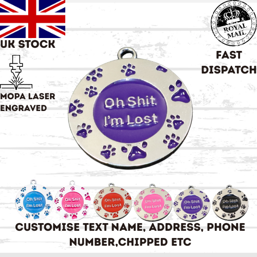 Engraved Dog Tag Personalised ID Tags Name Disc Pet Cat Tags Animal Cat Collar