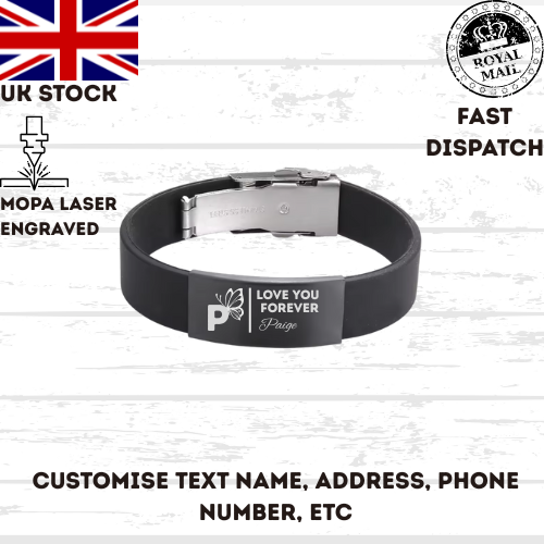 High Quality Bracelet Stainless Steel, Silicone Wristband, Steel Clasp