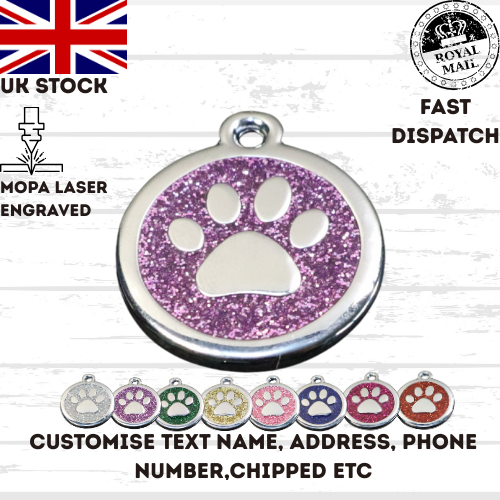 Engraved Dog Tag Personalised ID Tags Name Disc Pet Cat Tags Animal Cat Collar