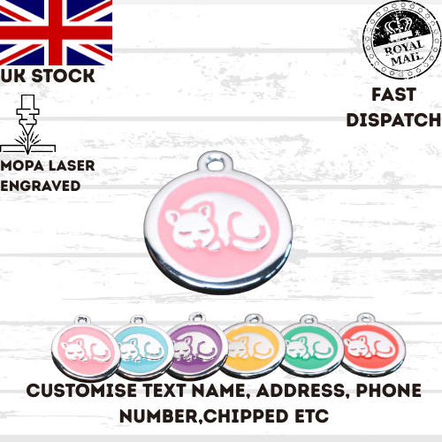 Engraved Dog Tag Personalised ID Tags Name Disc Pet Cat Tags Animal Cat Collar