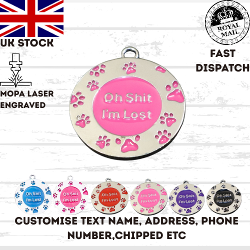 Engraved Dog Tag Personalised ID Tags Name Disc Pet Cat Tags Animal Cat Collar