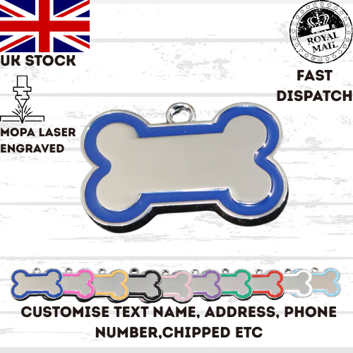 Engraved Dog Tag Personalised ID Tags Name BONE Pet Cat Tags Animal Cat Collar