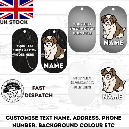 AMERICAN AKITA Dog Pet Personalise Own Photo Round, Dog Bone, Military Tag