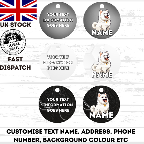 WESTIE Dog Personalised Your Own Photo Round Dog Bone, Military Tag