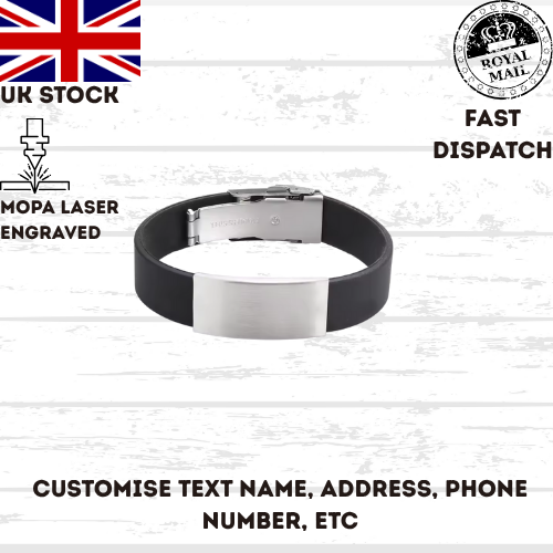 High Quality Bracelet Stainless Steel, Silicone Wristband, Steel Clasp