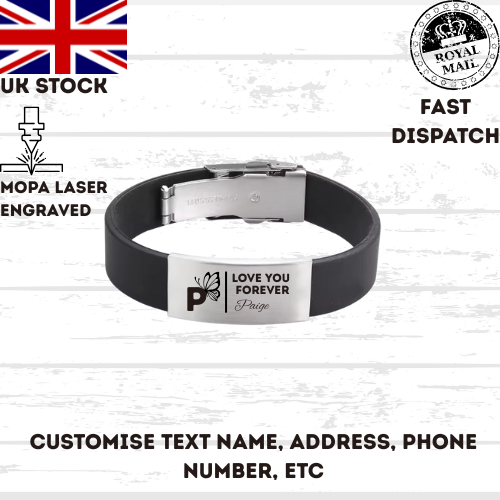 High Quality Bracelet Stainless Steel, Silicone Wristband, Steel Clasp