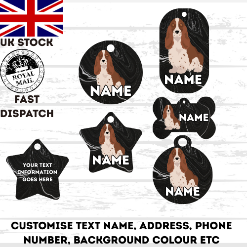 BEAGLE Tag Dog Pet Personalise Own Photo Round, Bone, Military Tag