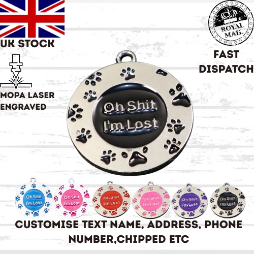 Engraved Dog Tag Personalised ID Tags Name Disc Pet Cat Tags Animal Cat Collar