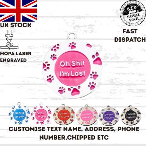 Engraved Dog Tag Personalised ID Tags Name Disc Pet Cat Tags Animal Cat Collar