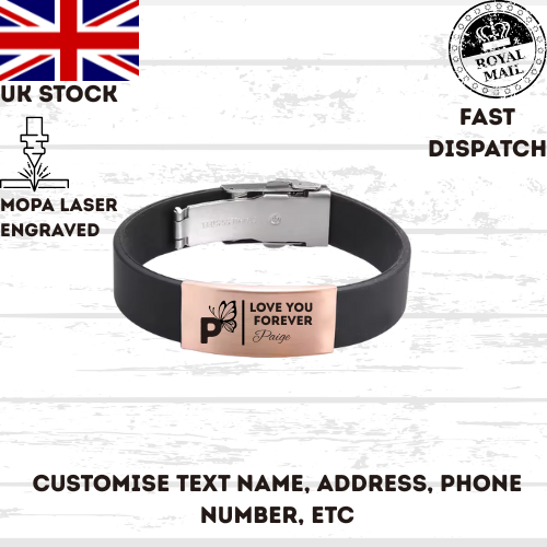 High Quality Bracelet Stainless Steel, Silicone Wristband, Steel Clasp