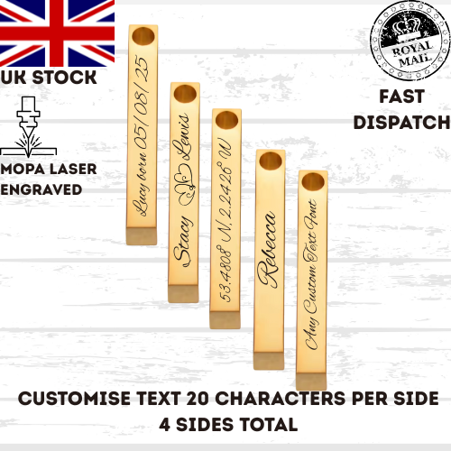 45 cm Necklace Chain Bar 5mm X 40mm Personalised Gift