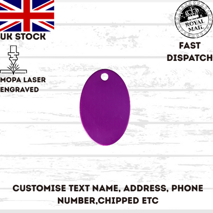 Engraved Dog Tag Personalised ID Tags Name OVAL Pet Cat Tags Animal Cat Collar