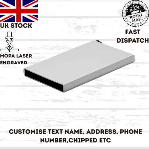 RFID Blocking Wallet Custom Logo or Text Protector Debit Credit Contactless UK