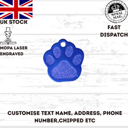 Engraved Dog Tag Personalised ID Tags Name PAW Pet Cat Tags Animal Cat Collar