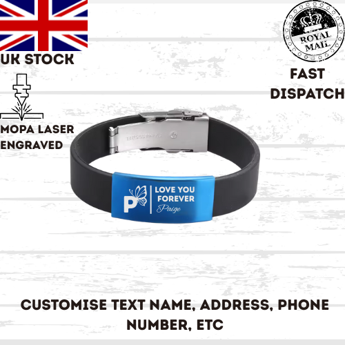 High Quality Bracelet Stainless Steel, Silicone Wristband, Steel Clasp