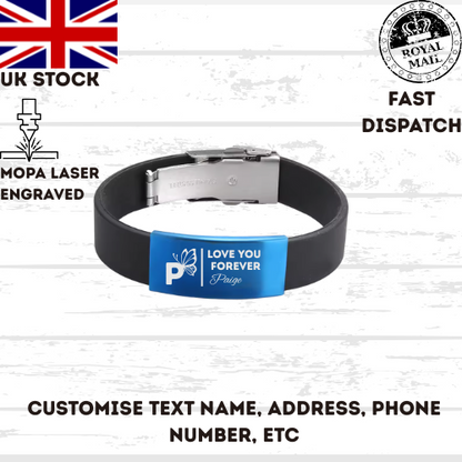 High Quality Bracelet Stainless Steel, Silicone Wristband, Steel Clasp