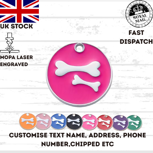 Engraved Dog Tag Personalised ID Tags Name Disc Pet Cat Tags Animal Cat Collar