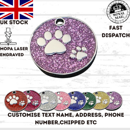 Engraved Dog Tag Personalised ID Tags Name Disc Pet Cat Tags Animal Cat Collar