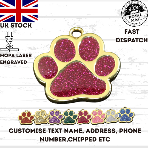 Engraved Dog Tag Personalised ID Tags Name PAW Pet Cat Tags Animal Cat Collar