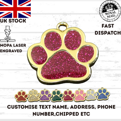 Engraved Dog Tag Personalised ID Tags Name PAW Pet Cat Tags Animal Cat Collar