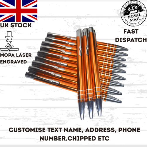 Personalised Pens, back to school, office, business Laser Engraved UK stock