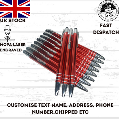 Personalised Pens, back to school, office, business Laser Engraved UK stock