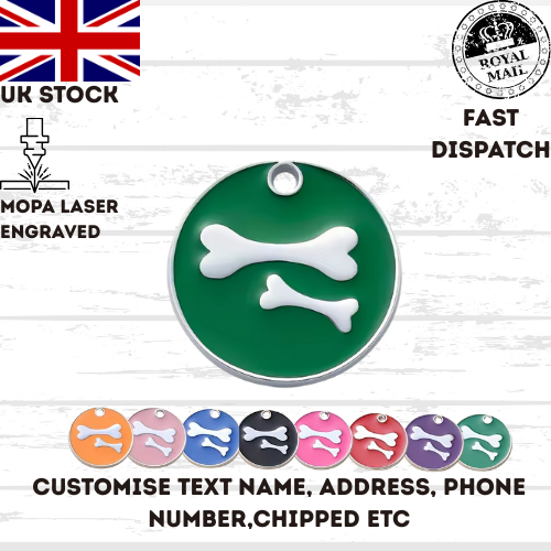 Engraved Dog Tag Personalised ID Tags Name Disc Pet Cat Tags Animal Cat Collar