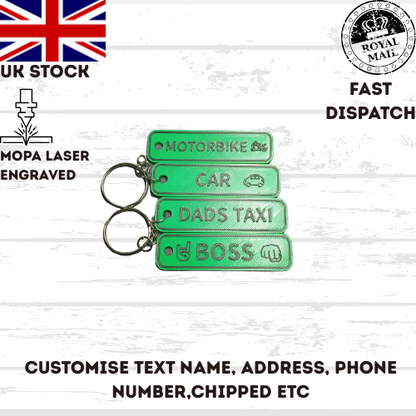 4D CAR MOTORBIKE Customisable Registration Reg Plate Keyring Keychain Personalis