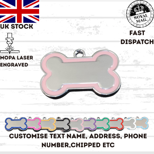 Engraved Dog Tag Personalised ID Tags Name BONE Pet Cat Tags Animal Cat Collar
