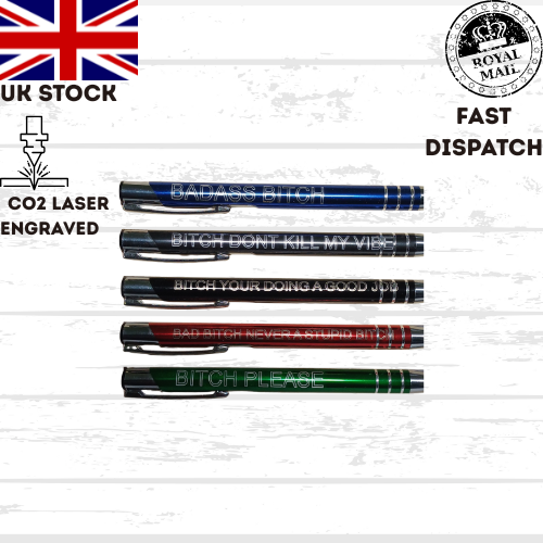 BADASS BIT*H funny quotes pen set, gift set, funny, Christmas, office, business