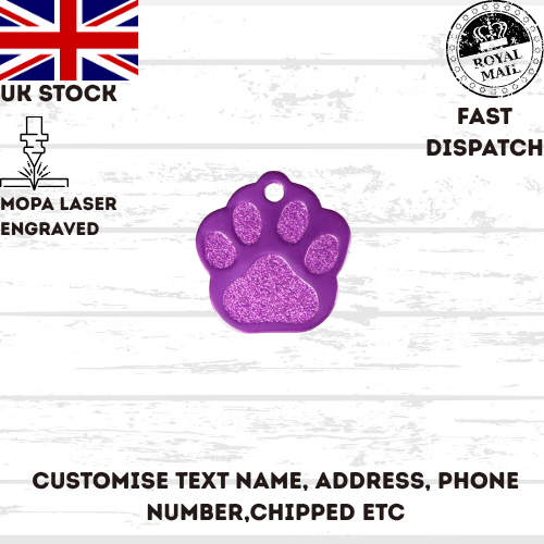 Engraved Dog Tag Personalised ID Tags Name PAW Pet Cat Tags Animal Cat Collar