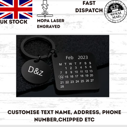 Calendar Keychain Couples Wedding Anniversary Special Occasion
